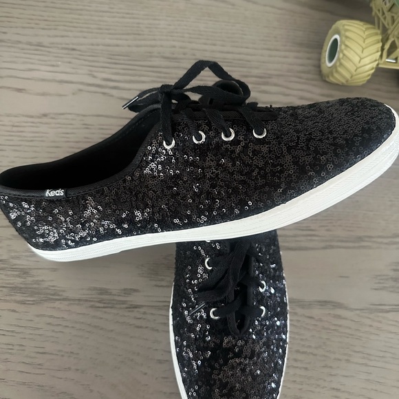 Keds Shoes - Keds Black Glitter Sneakers Casual Style